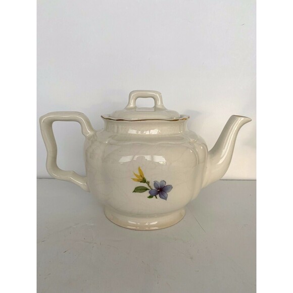 Arthur Wood  England Vintage Round Porcelain Teapot # 5906 Floral Design - Picture 4 of 11